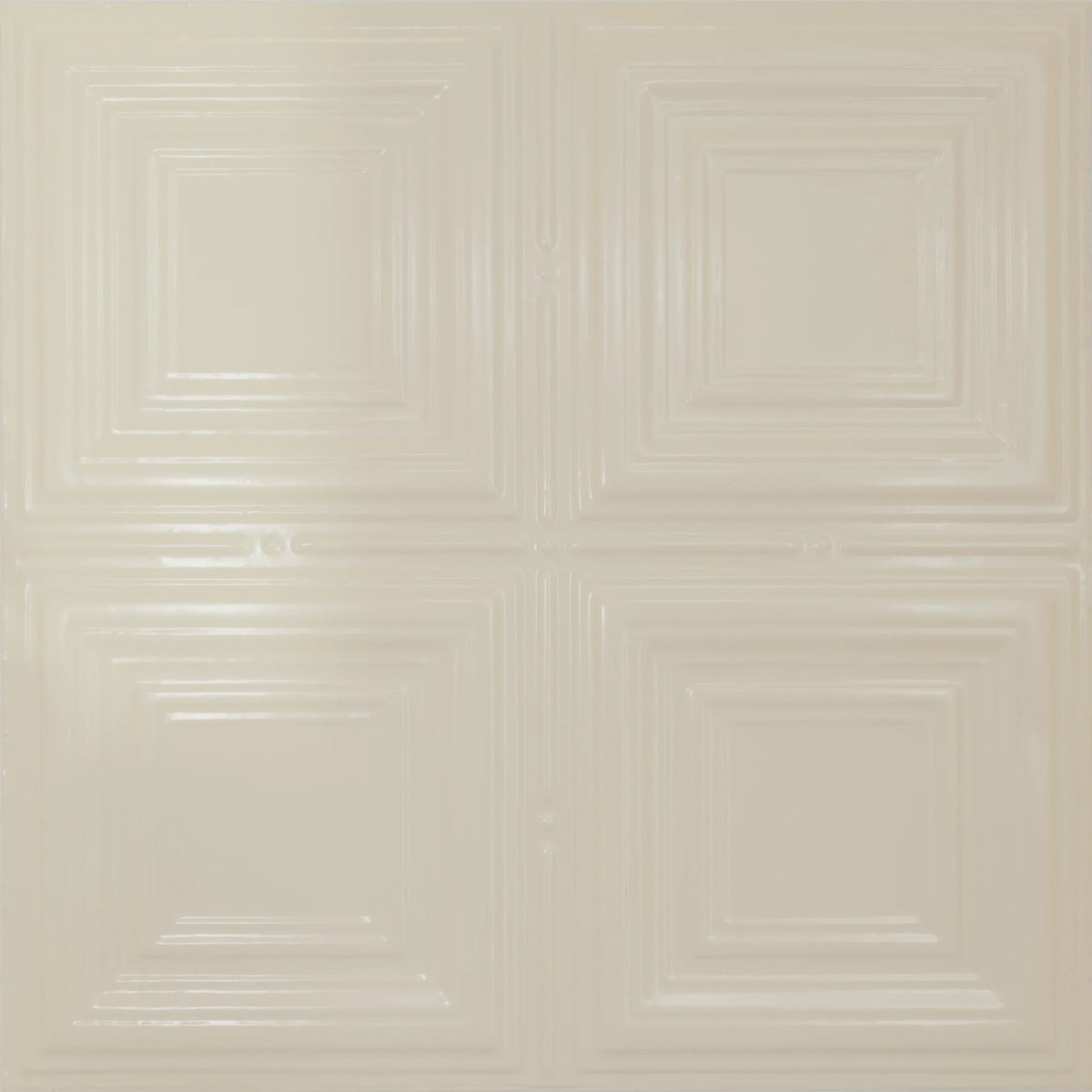 Pattern 101 Classic Four Square tin ceiling tile — Crisp Linen finish
