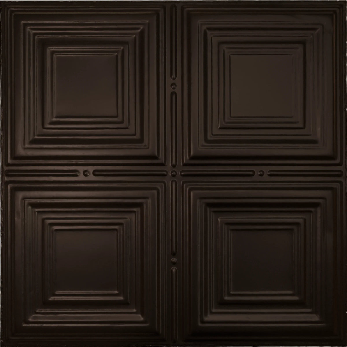 Pattern 101 Classic Four Square tin ceiling tile — Maple Bronze finish