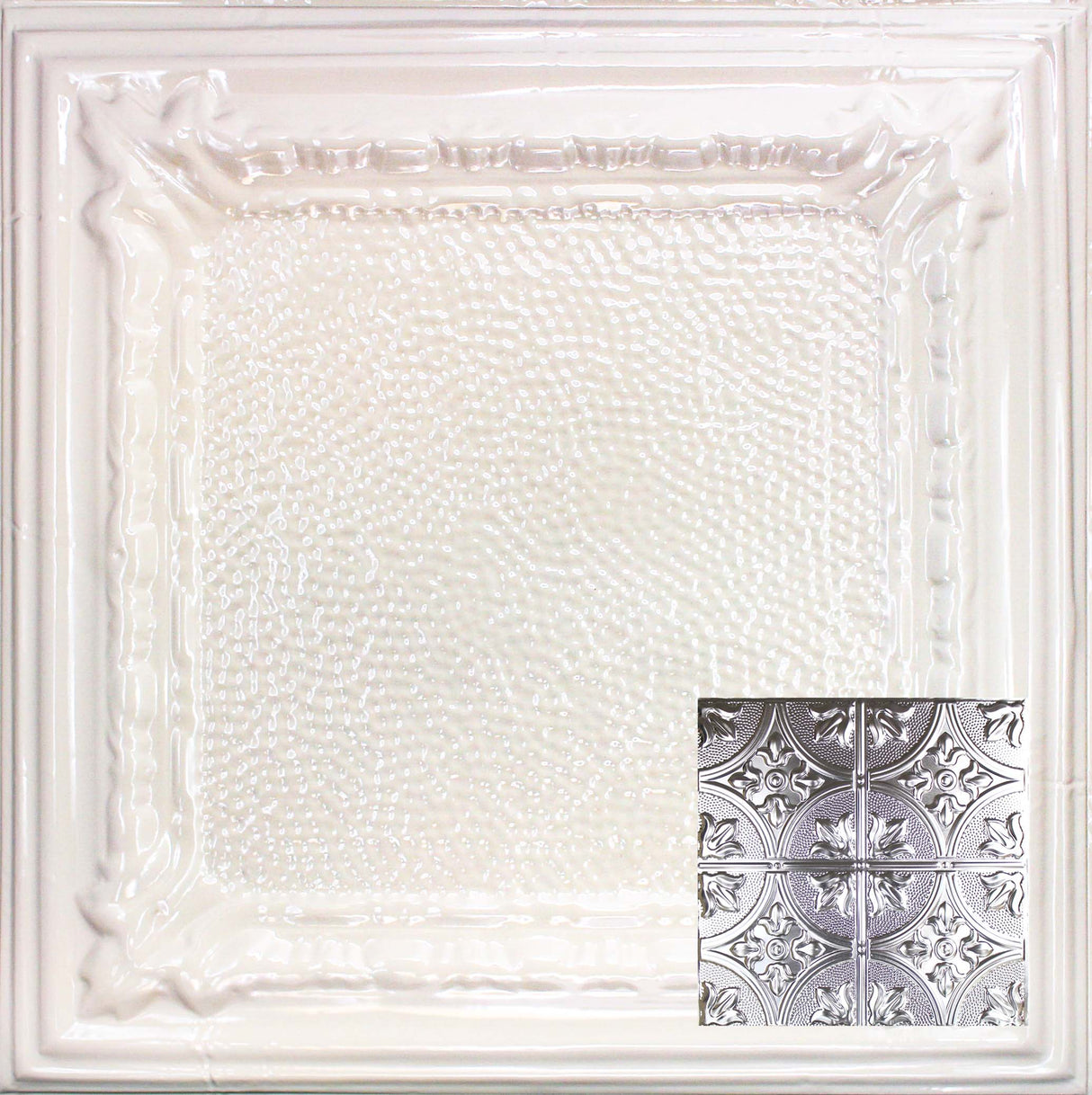 Metal Ceiling Tiles | Pattern 102 | FleurDeLis 12in - Almond - Metal Ceiling Express