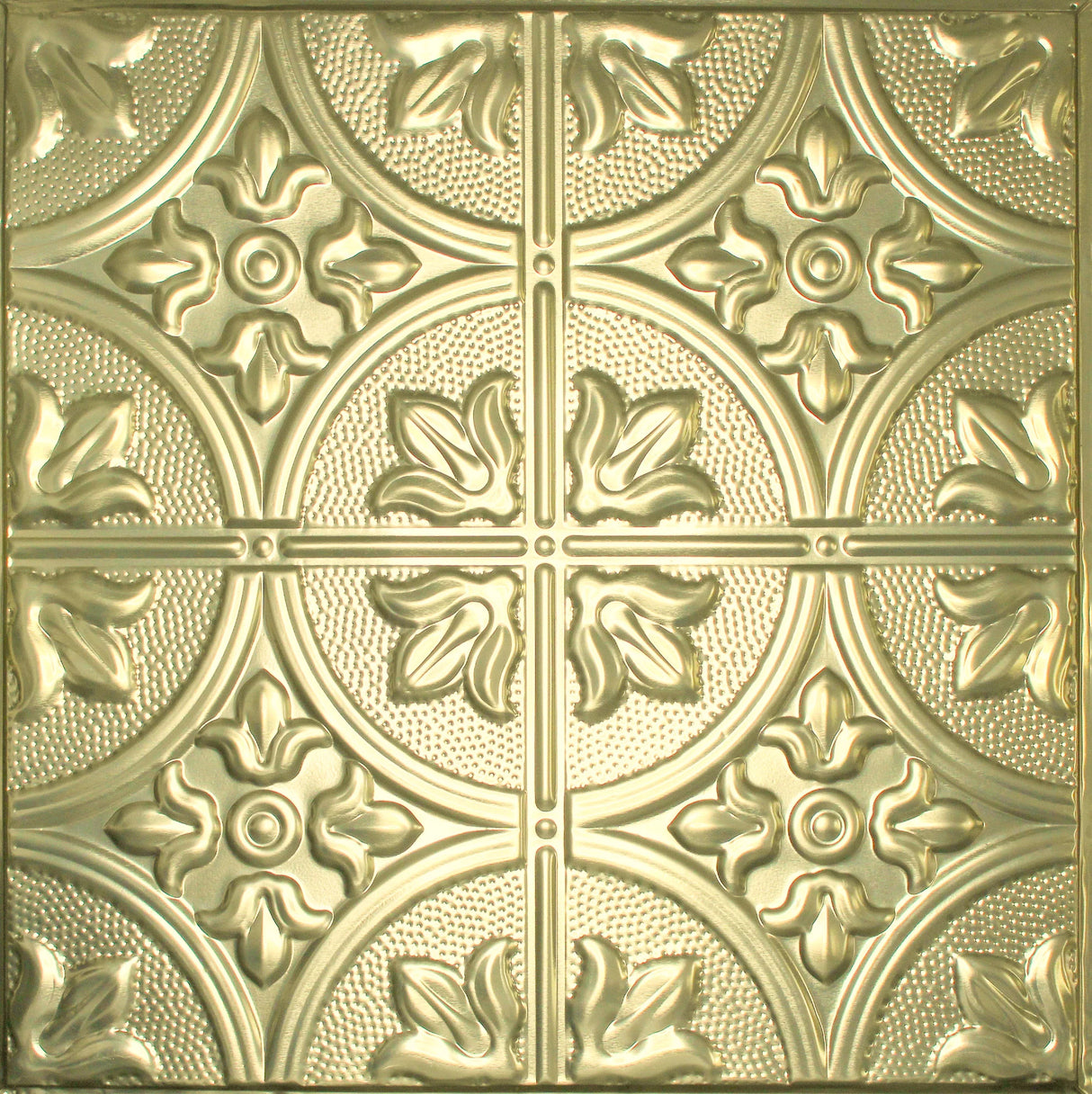 Metal Ceiling Tiles | Pattern 102 | FleurDeLis 12in - Antique Clear - Metal Ceiling Express