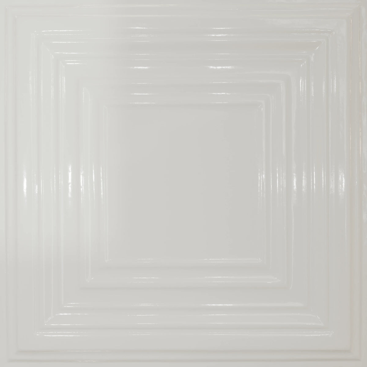 Pattern 115 Framed Gallery tin ceiling tile — Gloss White finish