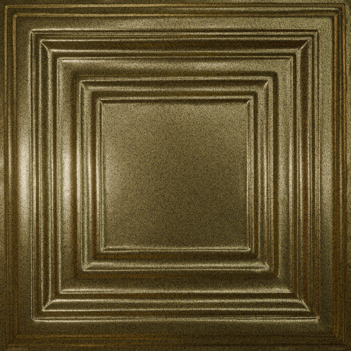 Pattern 115 Framed Gallery tin ceiling tile — Gold Vein finish