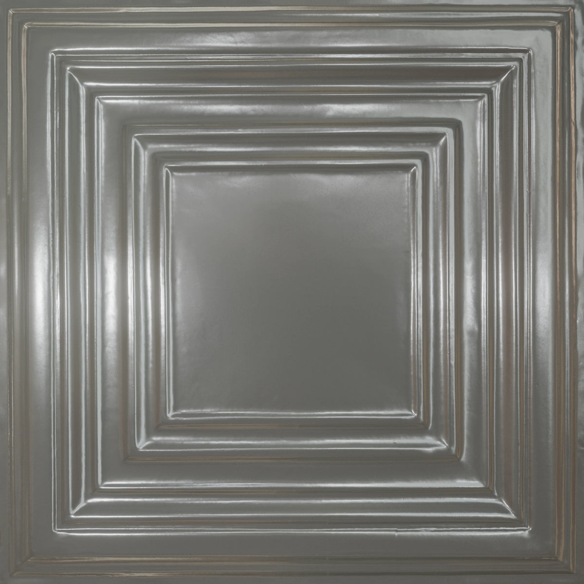 Pattern 115 Framed Gallery tin ceiling tile — Gun Metal Grey finish