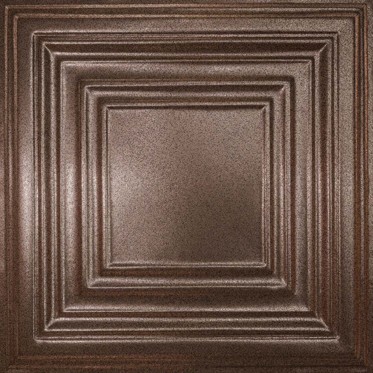 Pattern 115 Framed Gallery tin ceiling tile — Penny Vein finish