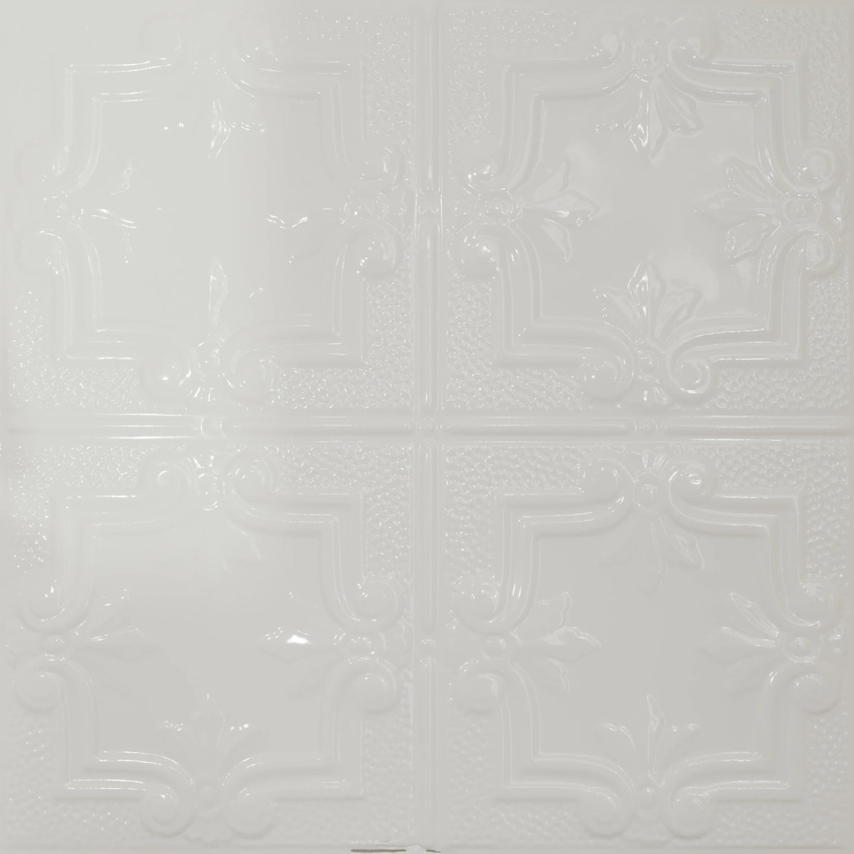 Pattern 116 Traditional Period tin ceiling tile — Gloss White finish
