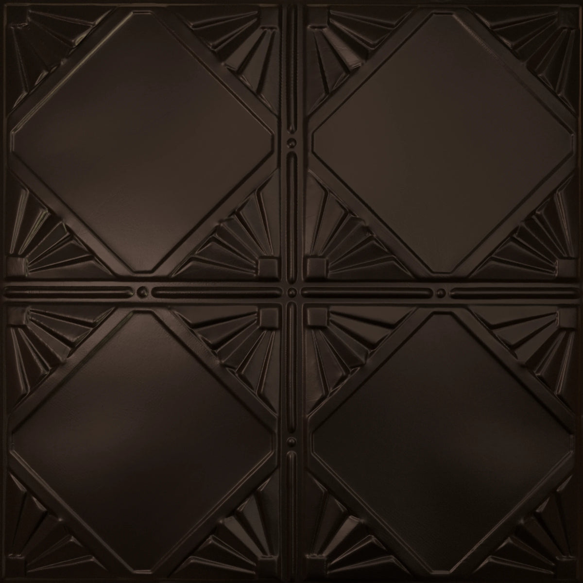 Pattern 118 Classic Four Diamond tin ceiling tile — Maple Bronze finish