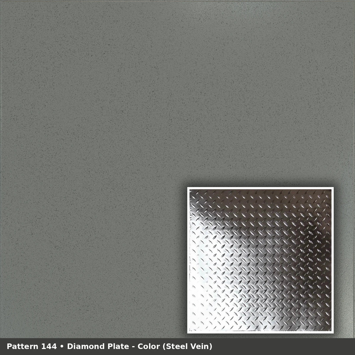 Pattern 144 Diamond Plate tin ceiling tile — Steel Vein finish