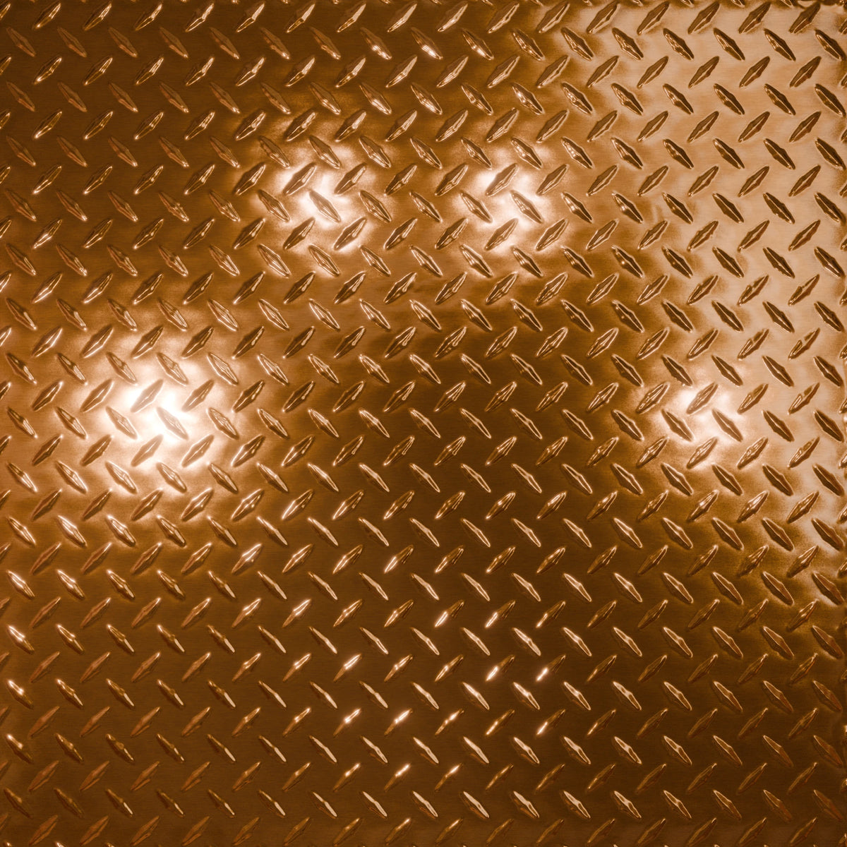 Pattern 144 Diamond Plate tin ceiling tile — Transparent Copper finish