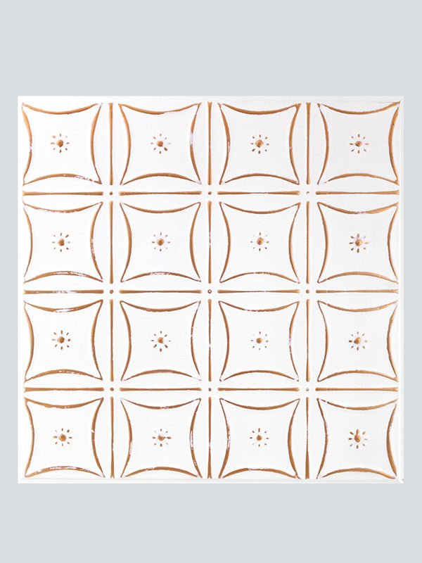 Metal Ceiling Tiles | Pattern 130 | Sixteen Flowers | Traditional Bronze - Wall & Ceiling Tiles - Metal Ceiling Express