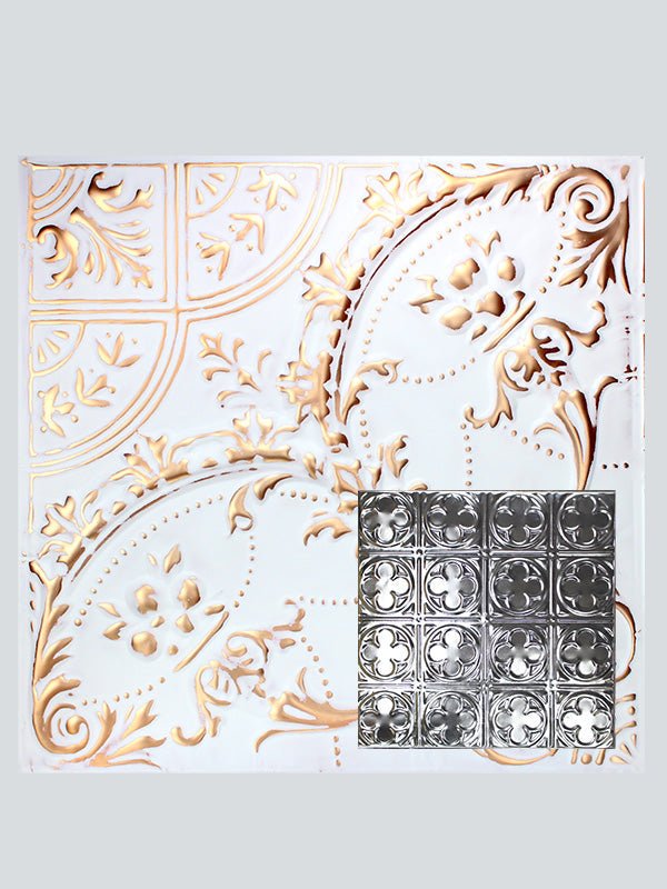Metal Ceiling Tiles | Pattern 135 | Sixteen Mini Clovers | Traditional Bronze - Wall & Ceiling Tiles - Metal Ceiling Express