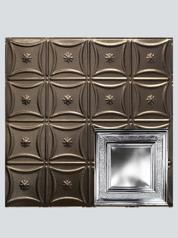 Metal Ceiling Tiles | Pattern 106 | Eccentric Mirror - Copper Vein - Metal Ceiling Express