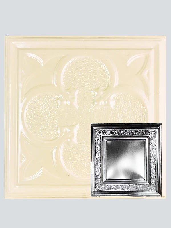 Metal Ceiling Tiles | Pattern 106 | Eccentric Mirror - Crisp Linen - Metal Ceiling Express