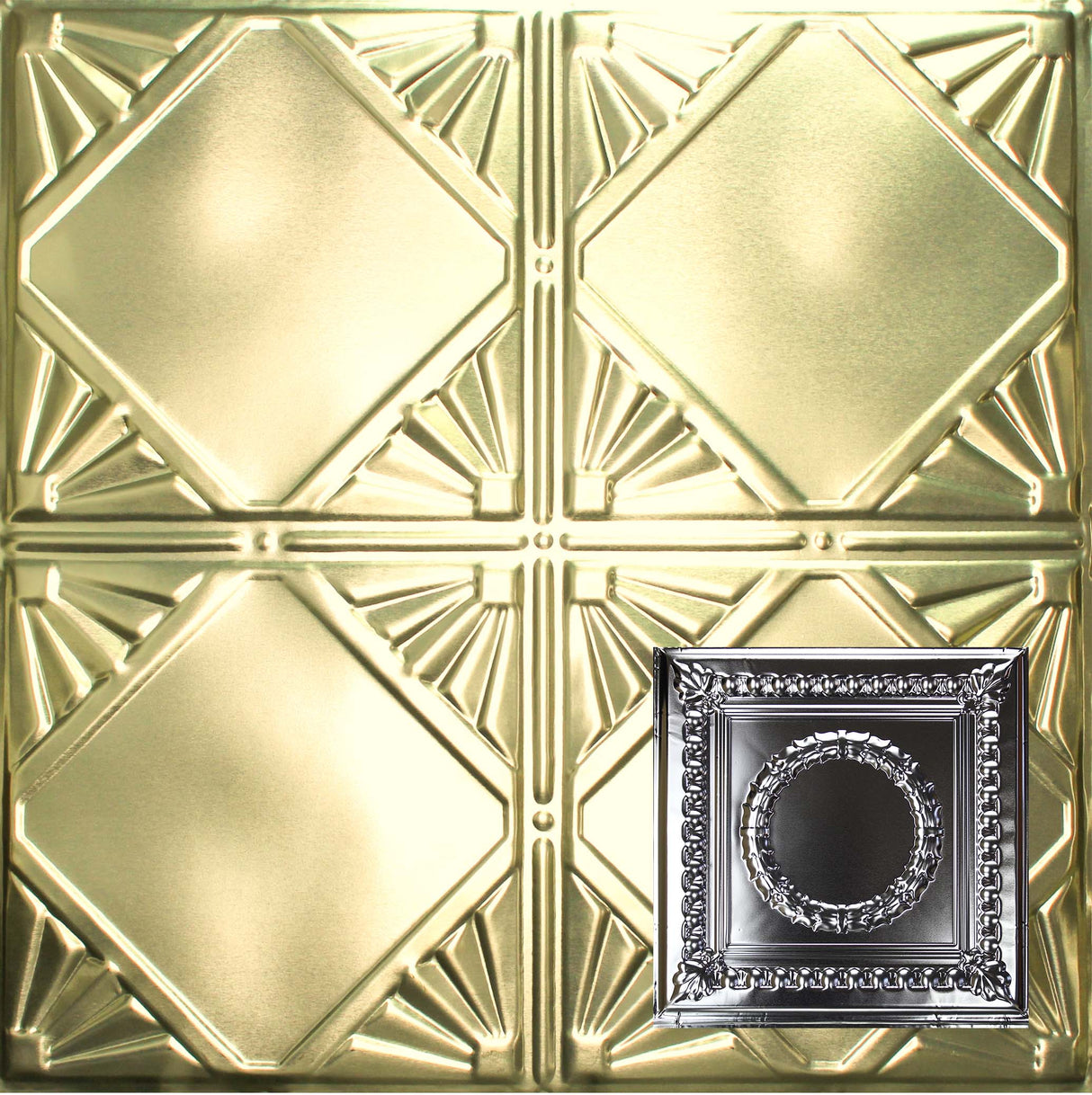 Metal Ceiling Tiles | Pattern 107 | Circular Heritage - Antique Clear - Metal Ceiling Express