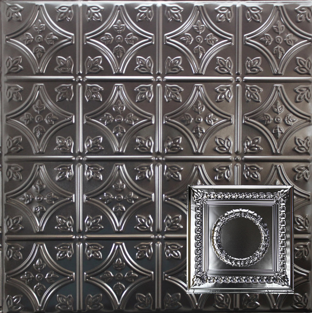 Metal Ceiling Tiles | Pattern 107 | Circular Heritage - Candy Haze Black - Metal Ceiling Express