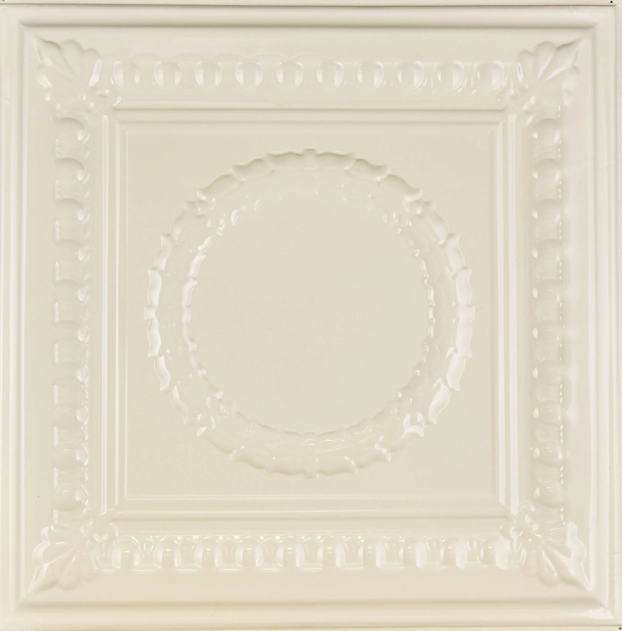 Metal Ceiling Tiles | Pattern 107 | Circular Heritage - Cream - Metal Ceiling Express