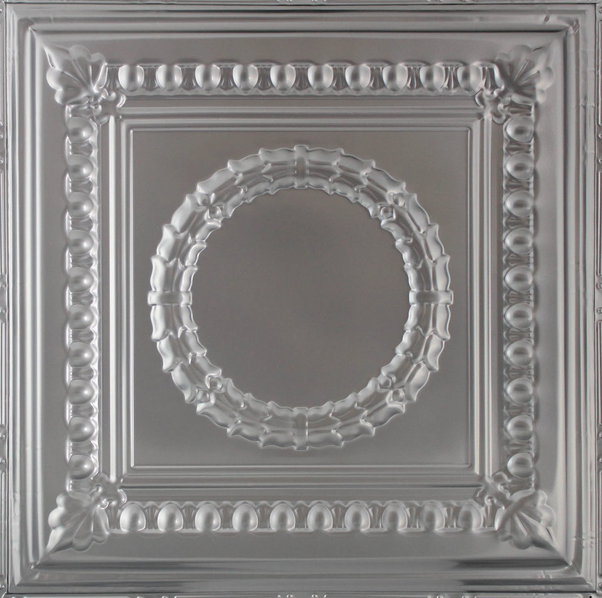 Metal Ceiling Tiles | Pattern 107 | Circular Heritage - Gun Metal Grey - Metal Ceiling Express