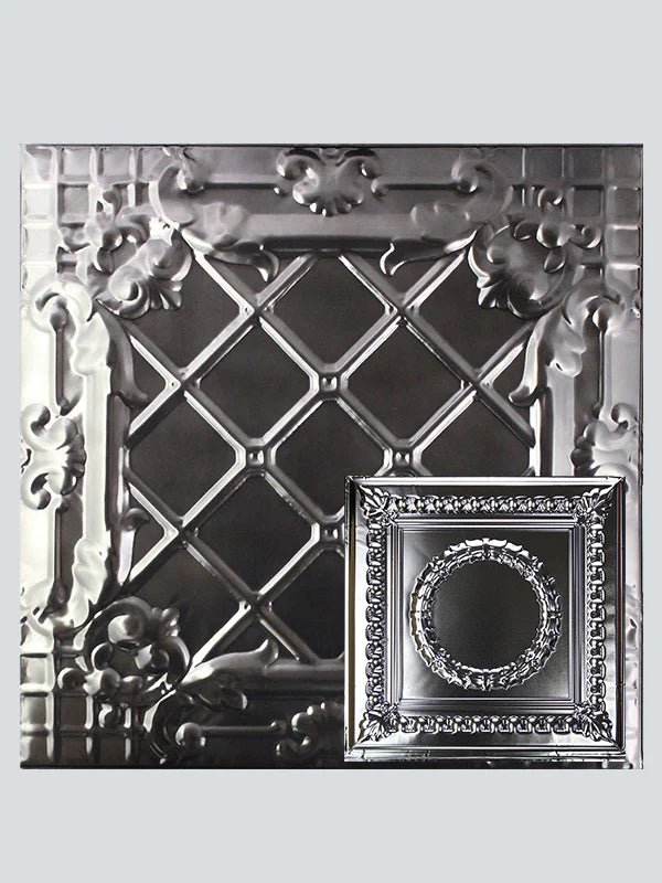 Metal Ceiling Tiles | Pattern 107 | Circular Heritage - Smoke - Metal Ceiling Express
