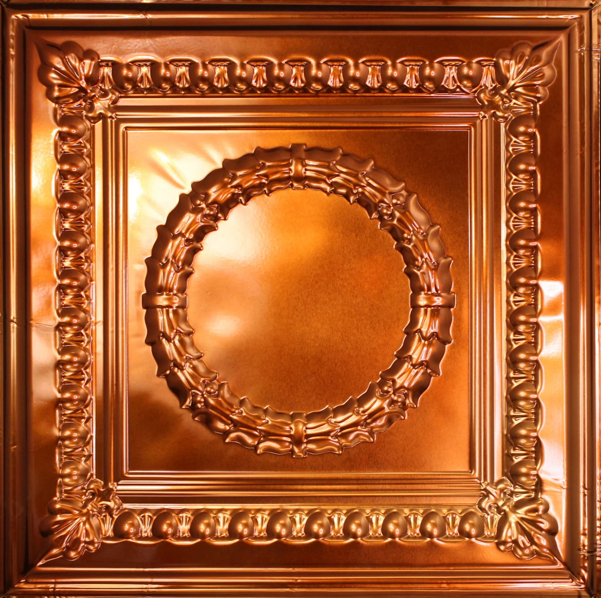 Metal Ceiling Tiles | Pattern 107 | Circular Heritage - Transparent Copper - Metal Ceiling Express