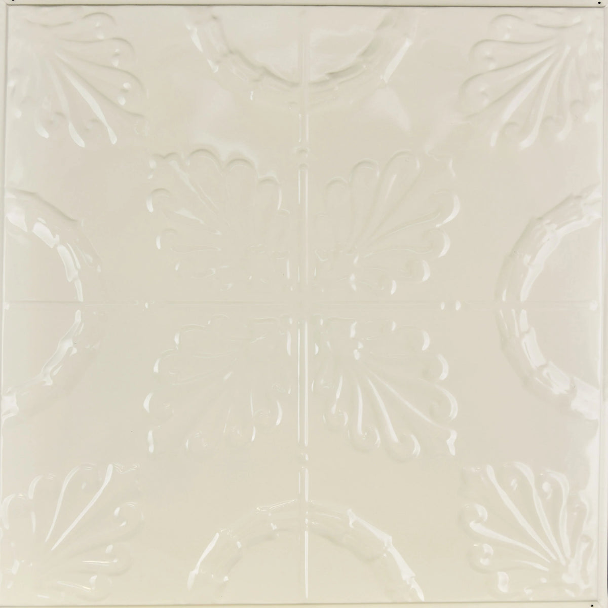 Metal Ceiling Tiles | Pattern 108 | Oak Leaf - Cream - Metal Ceiling Express