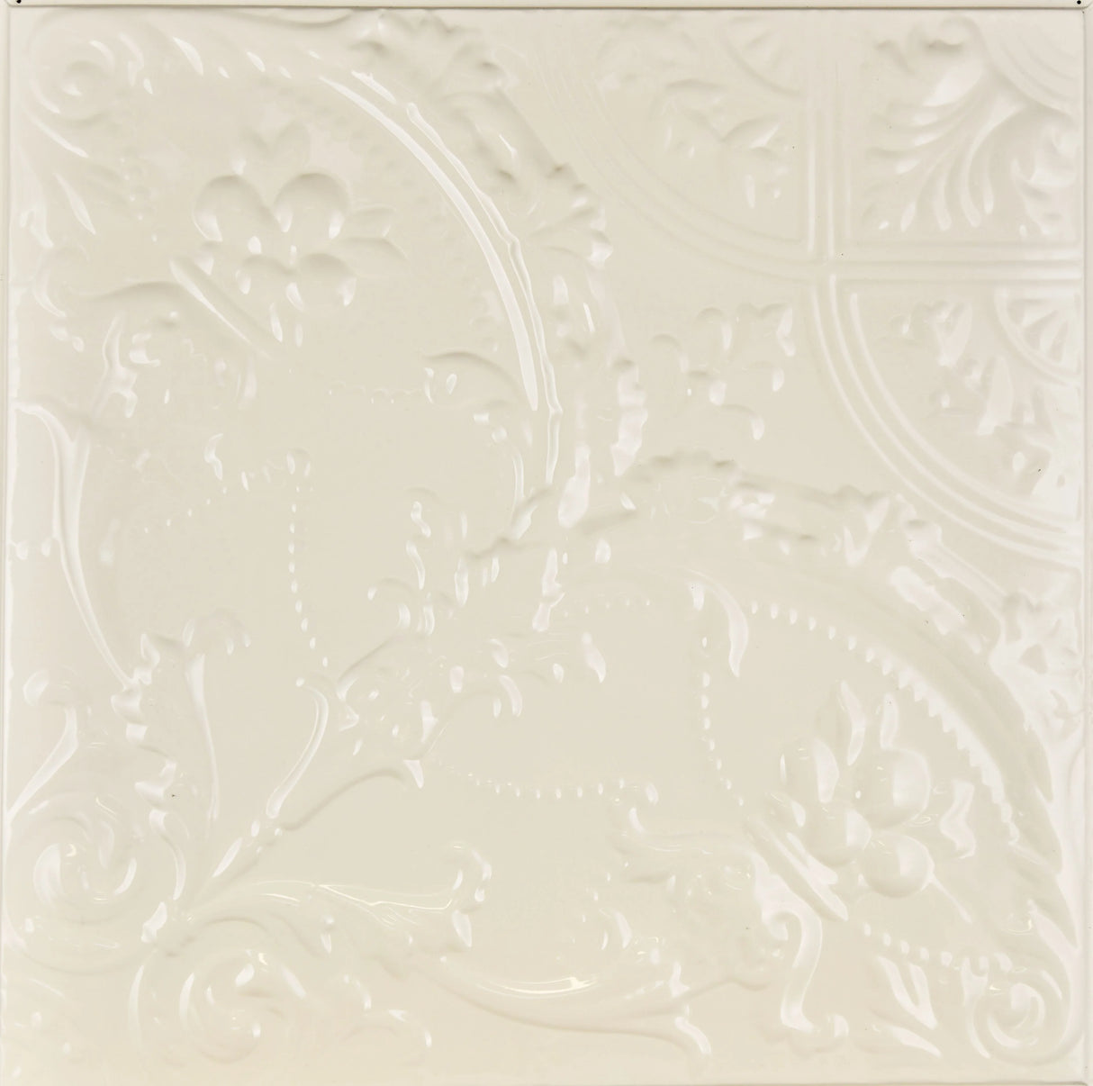 Metal Ceiling Tiles | Pattern 109 | Gothic Medallion - Cream - Metal Ceiling Express