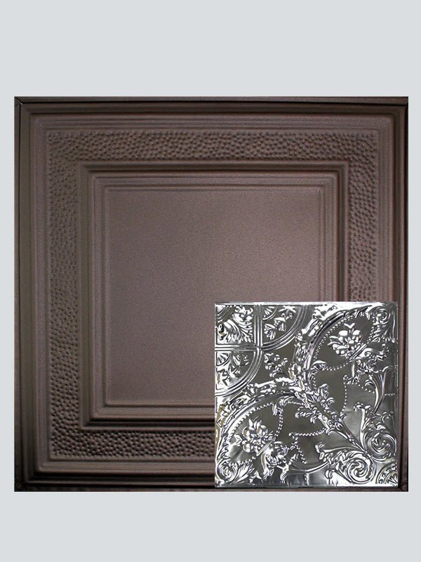 Metal Ceiling Tiles | Pattern 109 | Gothic Medallion - Oil-Rubbed Bronze - Metal Ceiling Express