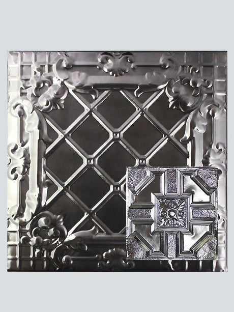 Metal Ceiling Tiles | Pattern 113 | Penned Craftsman - Smoke - Metal Ceiling Express