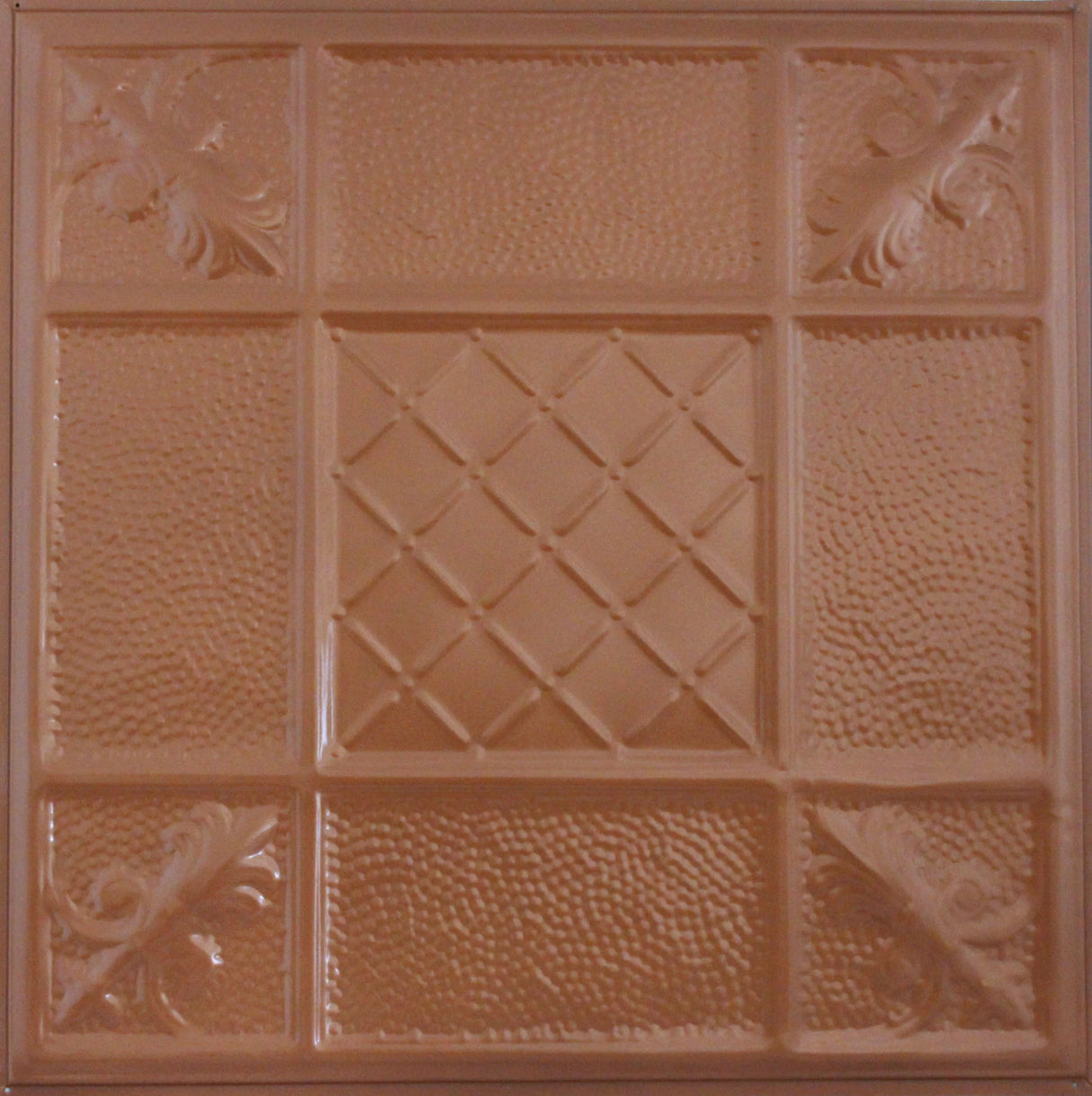 Metal Ceiling Tiles | Pattern 114 | Mediterranean Pebble - Classic Copper - Metal Ceiling Express
