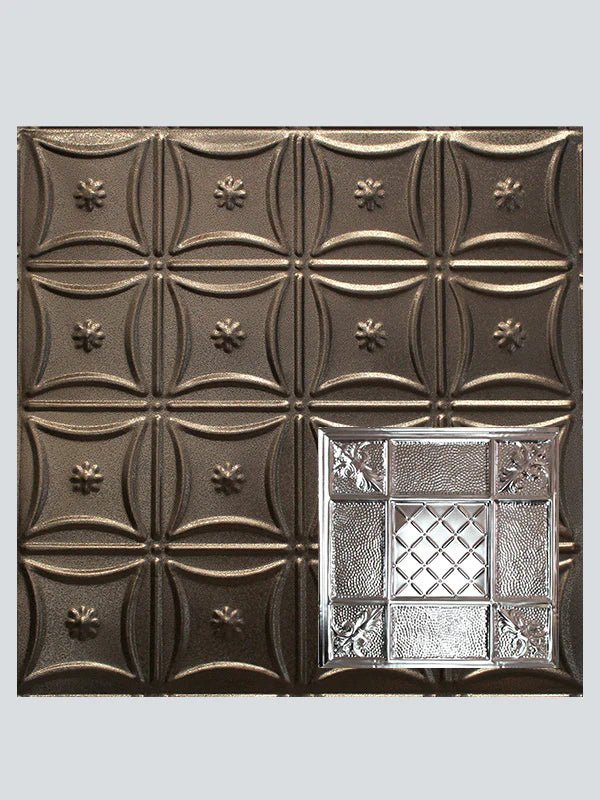 Metal Ceiling Tiles | Pattern 114 | Mediterranean Pebble - Copper Vein - Metal Ceiling Express