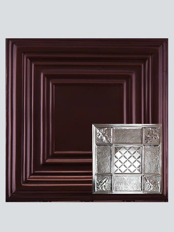 Metal Ceiling Tiles | Pattern 114 | Mediterranean Pebble - Maple Bronze - Metal Ceiling Express