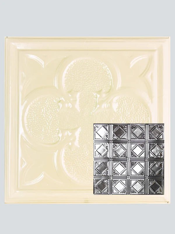 Metal Ceiling Tiles | Pattern 119 | Classic Mini Diamond - Crisp Linen - Metal Ceiling Express