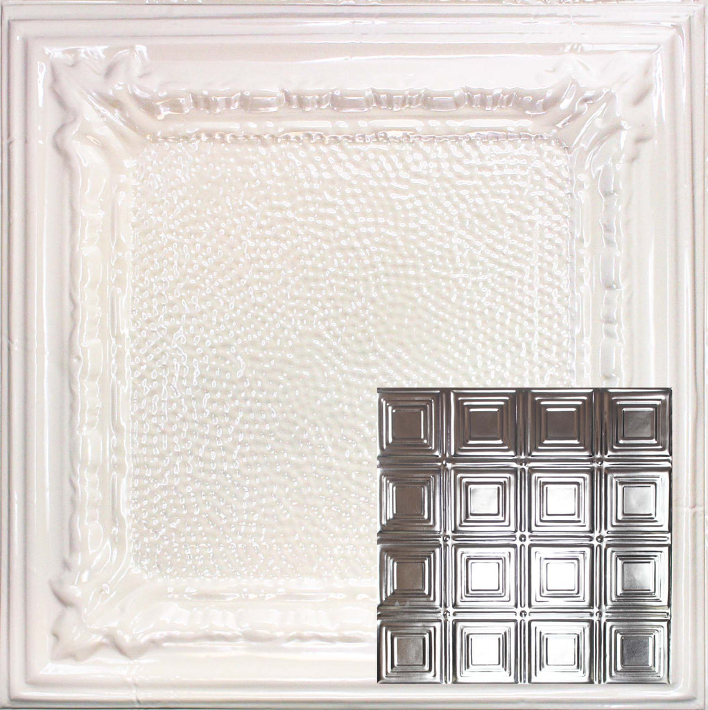 Metal Ceiling Tiles | Pattern 120 | Sixteen Mini Squares - Almond - Metal Ceiling Express