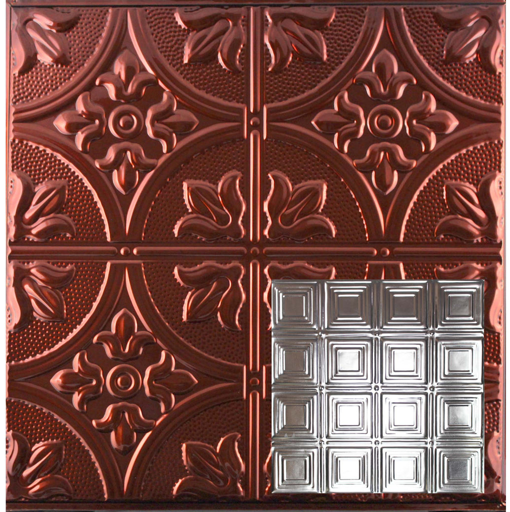 Metal Ceiling Tiles | Pattern 120 | Sixteen Mini Squares - Antique Bronze - Metal Ceiling Express