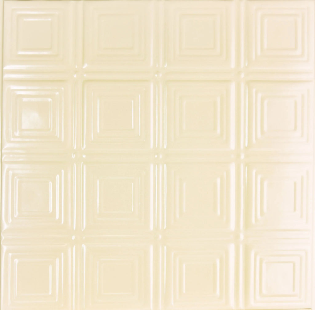 Metal Ceiling Tiles | Pattern 120 | Sixteen Mini Squares - Crisp Linen - Metal Ceiling Express