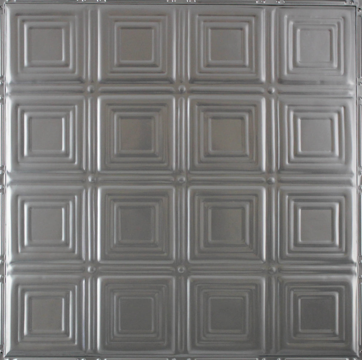 Metal Ceiling Tiles | Pattern 120 | Sixteen Mini Squares - Gun Metal Grey - Metal Ceiling Express