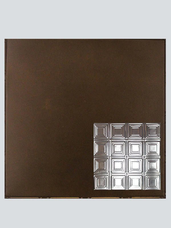 Metal Ceiling Tiles | Pattern 120 | Sixteen Mini Squares - Textured Bronze - Metal Ceiling Express