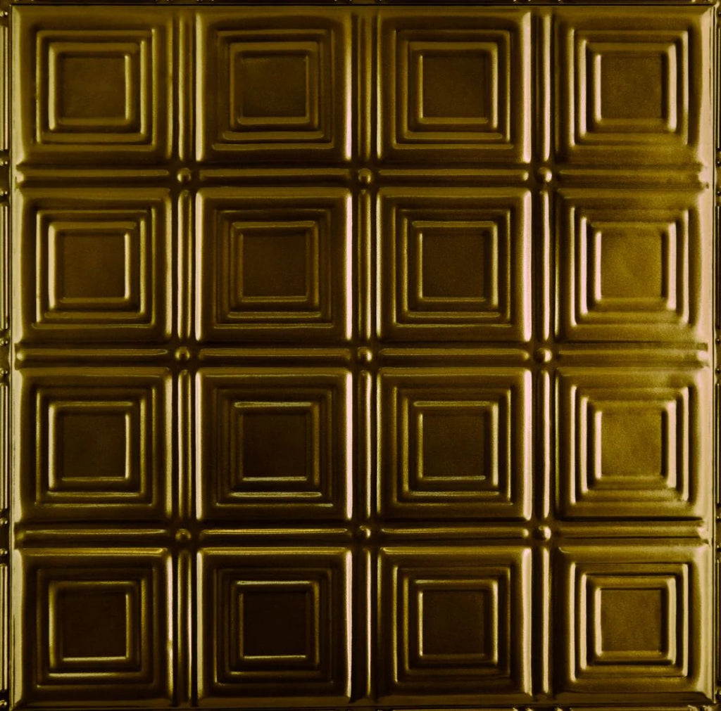 Metal Ceiling Tiles | Pattern 120 | Sixteen Mini Squares - Umber Bronze - Metal Ceiling Express