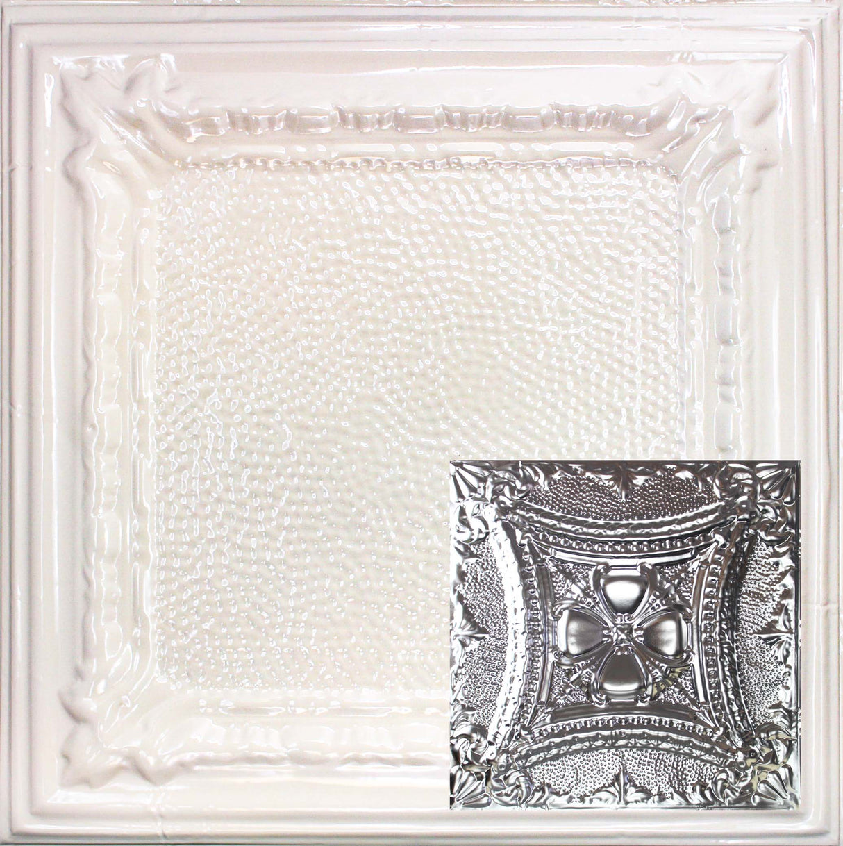 Metal Ceiling Tiles | Pattern 122 | Embossed Knight - Almond - Metal Ceiling Express