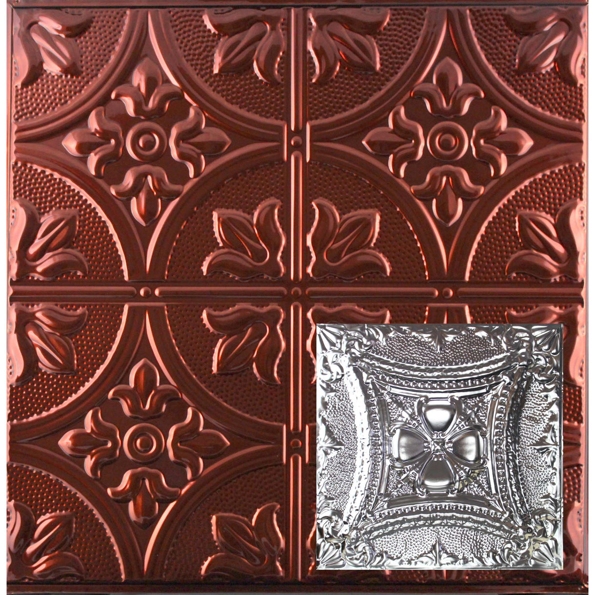 Metal Ceiling Tiles | Pattern 122 | Embossed Knight - Antique Bronze - Metal Ceiling Express