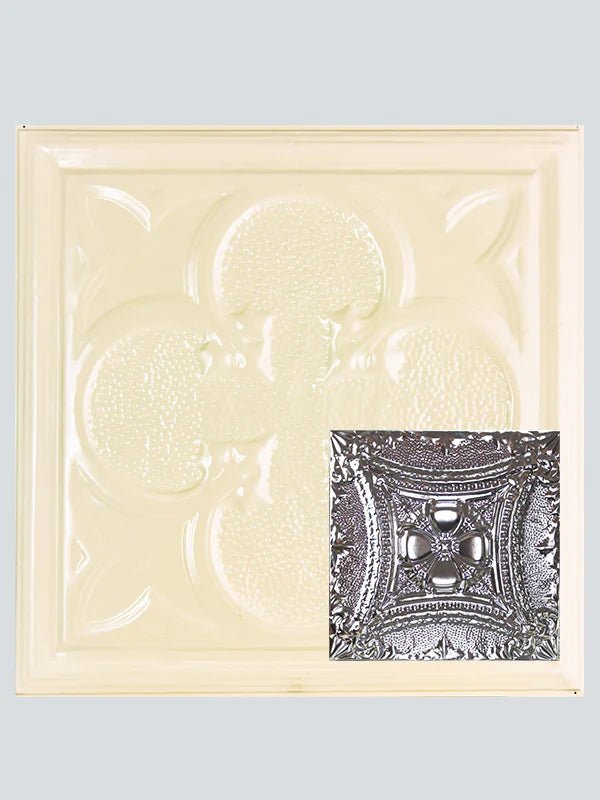 Metal Ceiling Tiles | Pattern 122 | Embossed Knight - Crisp Linen - Metal Ceiling Express