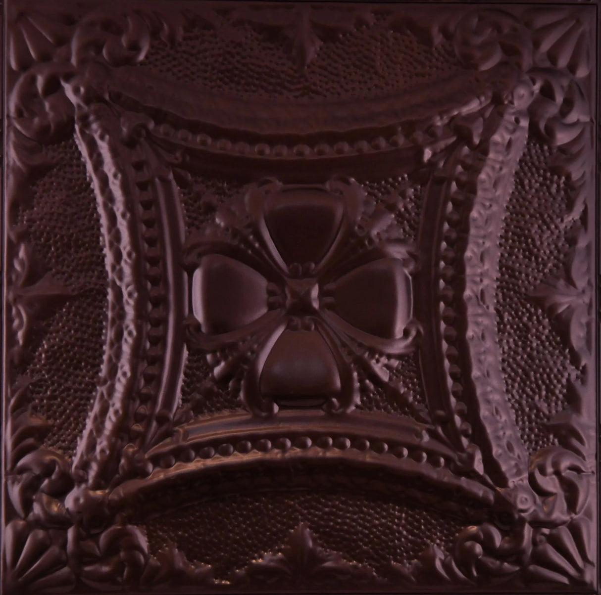 Metal Ceiling Tiles | Pattern 122 | Embossed Knight - Maple Bronze - Metal Ceiling Express