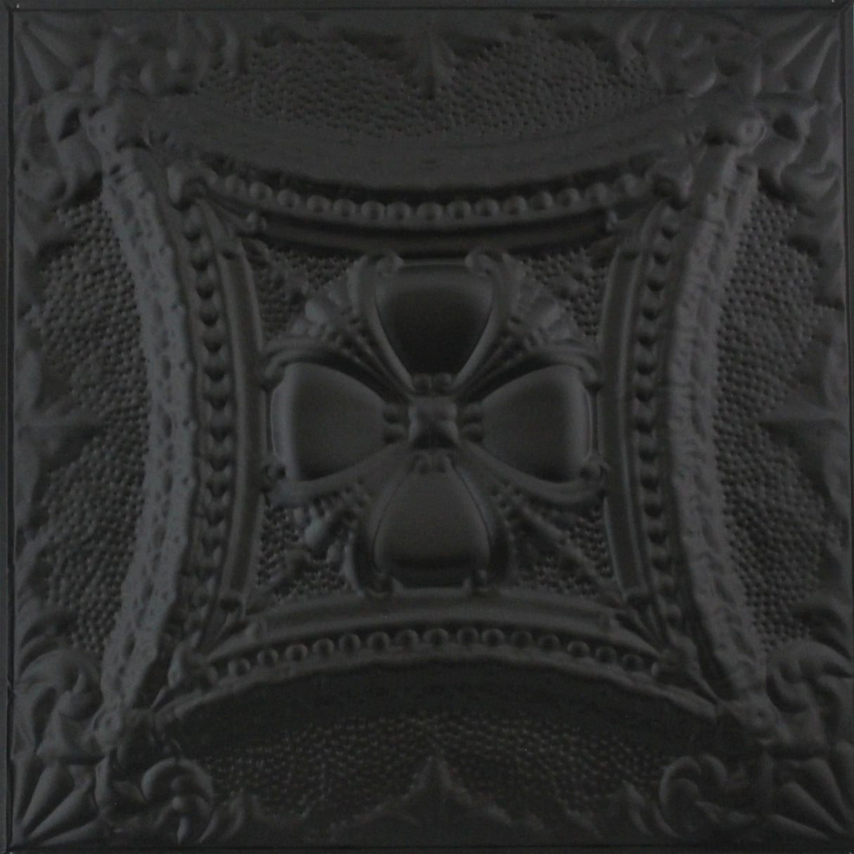 Metal Ceiling Tiles | Pattern 122 | Embossed Knight - Matte Black - Metal Ceiling Express