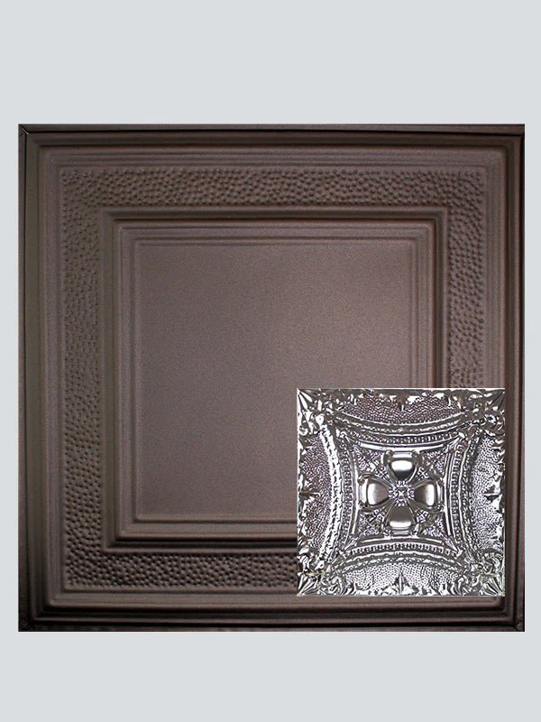 Metal Ceiling Tiles | Pattern 122 | Embossed Knight - Oil-Rubbed Bronze - Metal Ceiling Express