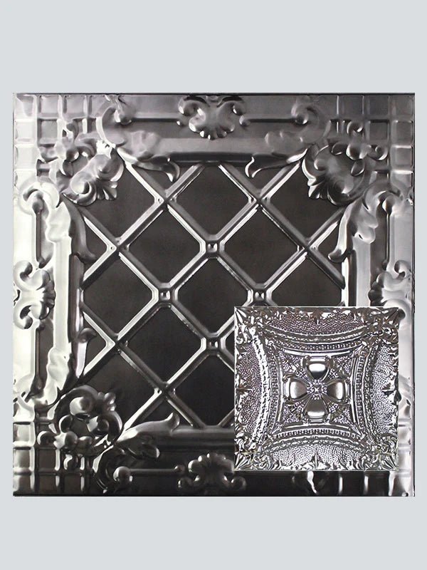 Metal Ceiling Tiles | Pattern 122 | Embossed Knight - Smoke - Metal Ceiling Express