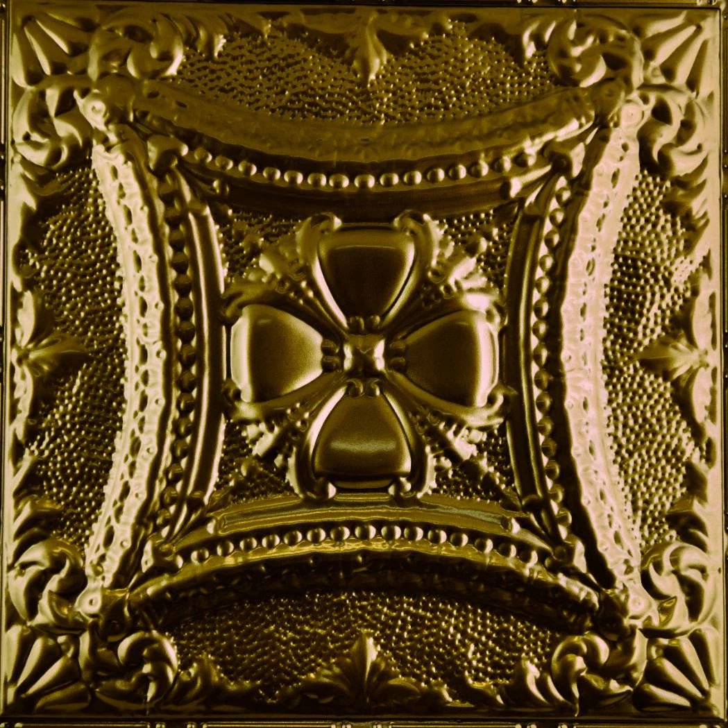 Metal Ceiling Tiles | Pattern 122 | Embossed Knight - Umber Bronze - Metal Ceiling Express