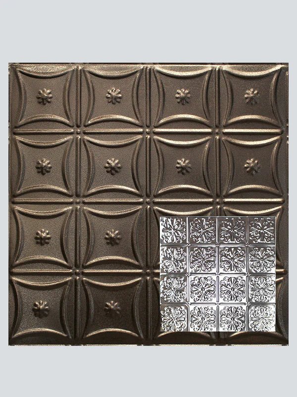 Metal Ceiling Tiles | Pattern 127 | Parisian Floral - Copper Vein - Metal Ceiling Express