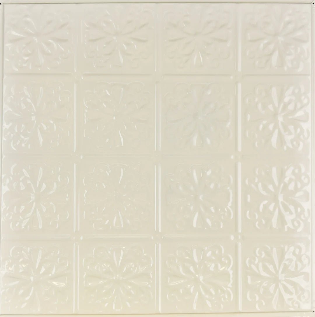 Metal Ceiling Tiles | Pattern 127 | Parisian Floral - Cream - Metal Ceiling Express