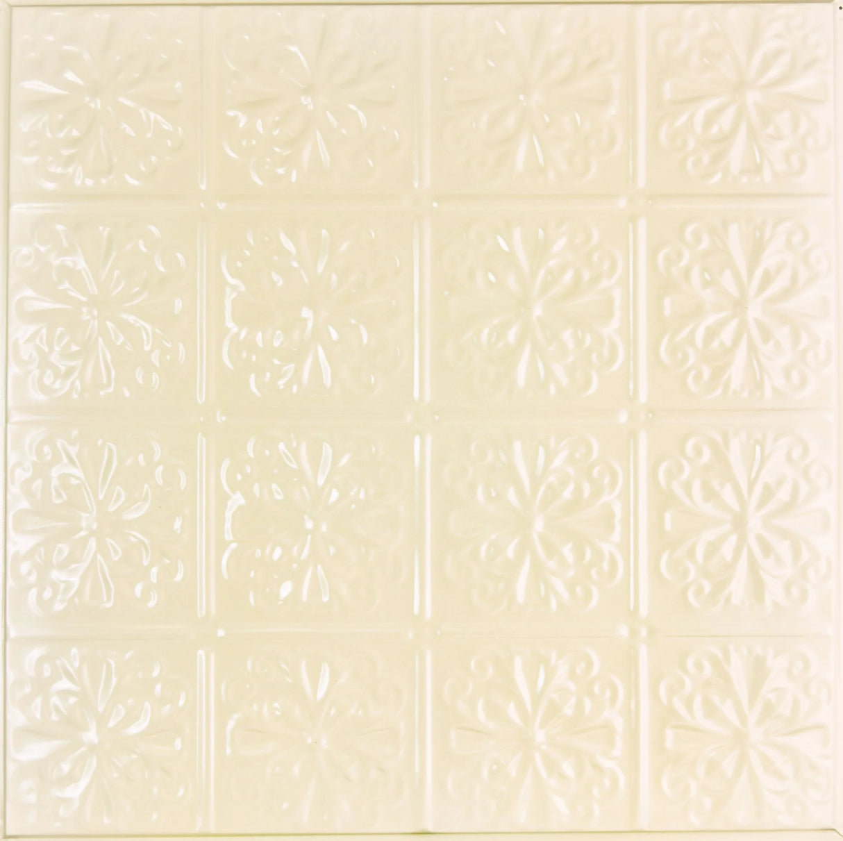 Metal Ceiling Tiles | Pattern 127 | Parisian Floral - Crisp Linen - Metal Ceiling Express