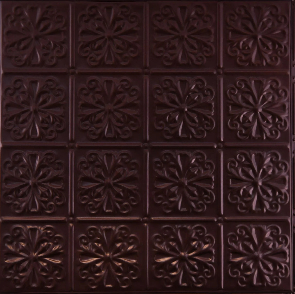 Metal Ceiling Tiles | Pattern 127 | Parisian Floral - Maple Bronze - Metal Ceiling Express