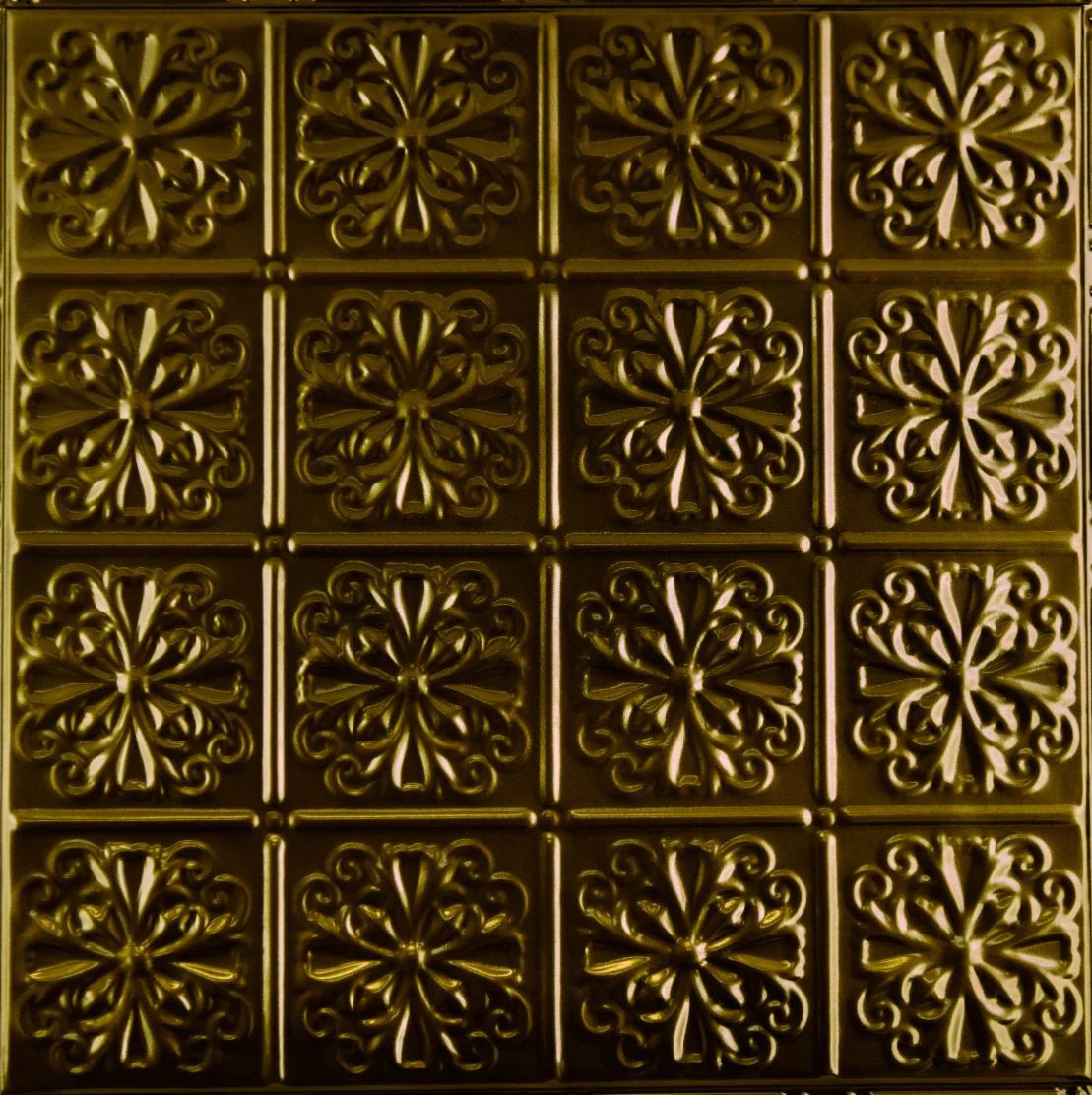 Metal Ceiling Tiles | Pattern 127 | Parisian Floral - Umber Bronze - Metal Ceiling Express