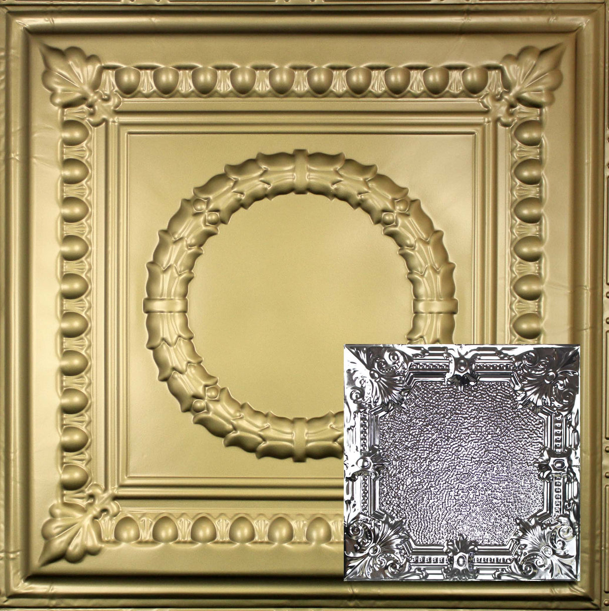 Metal Ceiling Tiles | Pattern 136 | Pebble Renaissance - Antique Brass - Metal Ceiling Express